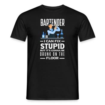 Lustiger Barkeeper Spruch Barkeeper Geschenk - Männer T-Shirt - Schwarz - Vorne - AI Model Male 178 light (178cm)