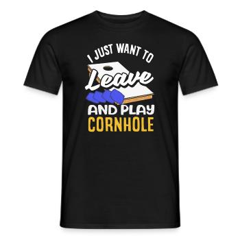 Funny Cornhole Player Gift - Men's T-Shirt - black - Front - AI Model Male 178 light (178cm)