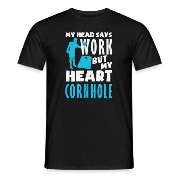 Funny Cornhole Player Gift - Men's T-Shirt - black - Front - AI Model Male 178 light (178cm)