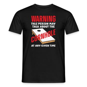 Funny Cornhole Player Gift - Men's T-Shirt - black - Front - AI Model Male 178 light (178cm)