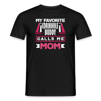 Funny Cornhole Player Gift - Men's T-Shirt - black - Front - AI Model Male 178 light (178cm)