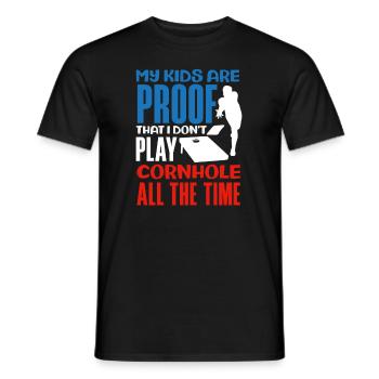 Funny Cornhole Player Gift - Men's T-Shirt - black - Front - AI Model Male 178 light (178cm)