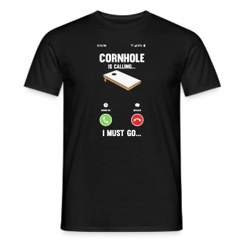 Funny Cornhole Player Gift - Men's T-Shirt - black - Front - AI Model Male 178 light (178cm)