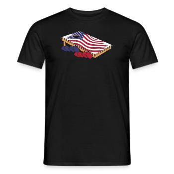 Funny Cornhole Player Gift - Men's T-Shirt - black - Front - AI Model Male 178 light (178cm)