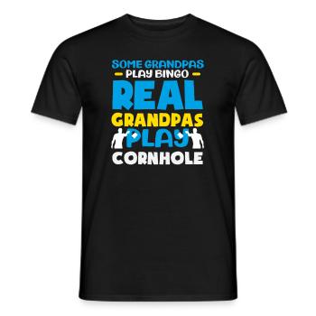 Funny Cornhole Player Gift - Men's T-Shirt - black - Front - AI Model Male 178 light (178cm)