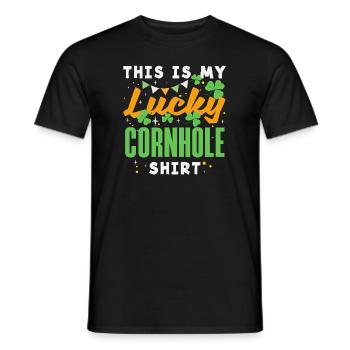 Funny Cornhole Player Gift - Men's T-Shirt - black - Front - AI Model Male 178 light (178cm)