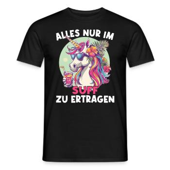 Colorful Refreshing Cocktail Unicorn - Men's T-Shirt - black - Front - AI Model Male 178 light (178cm)