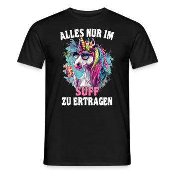 Colorful Refreshing Cocktail Unicorn - Men's T-Shirt - black - Front - AI Model Male 178 light (178cm)
