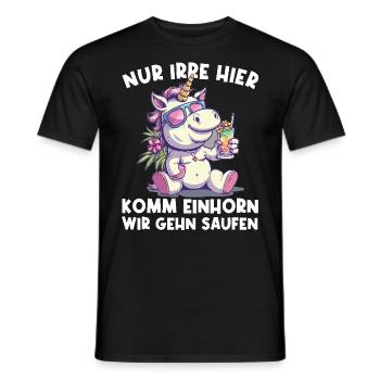 Erfrischendes Cocktail Einhorn Spruch - Männer T-Shirt - Schwarz - Vorne - AI Model Male 178 light (178cm)