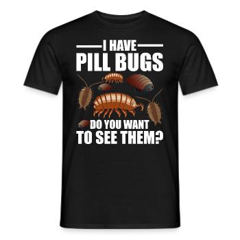 Rollie Pollie Entomologie Propriétaire Roly Poly Pill bug - T-shirt homme - noir - Devant - AI Model Male 178 light (178cm)