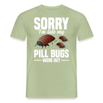 Tiny Pill Bugs Entomólogo Domador Isópodo Rollie - Camiseta hombre - salviegrøn - delante - AI Model Male 178 light (178cm)