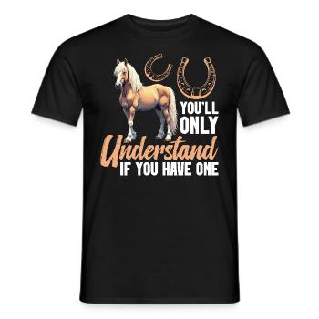 Propriétaire de cheval Si vous avez un Cheval Maman Haflinger - T-shirt homme - noir - Devant - AI Model Male 178 light (178cm)