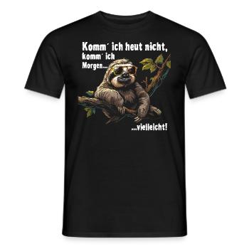 Paresseux Collègue de travail de bureau Drôle - T-shirt homme - noir - Devant - AI Model Male 178 light (178cm)