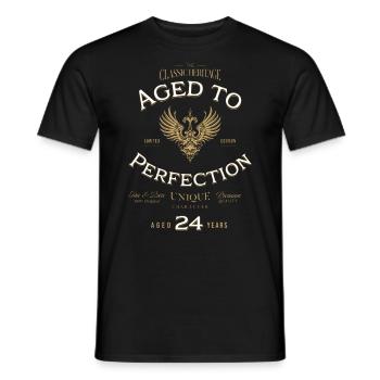 Aged to Perfection 24 Jahre Geburtstag Geschenk - Männer T-Shirt - Schwarz - Vorne - AI Model Male 178 light (178cm)