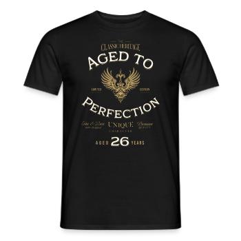 Aged to Perfection 26 Years Birthday Gift - Men's T-Shirt - black - Front - AI Model Male 178 light (178cm)