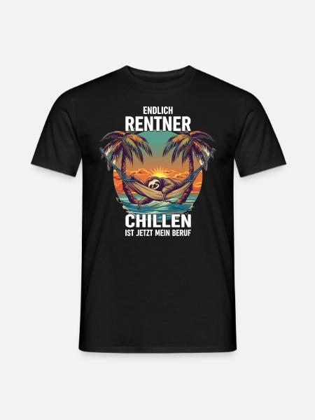 "Finally Pensioner" Chilling Sloth - Men's T-Shirt - black