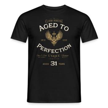Aged to Perfection 31 Year Birthday Gift - Men's T-Shirt - black - Front - AI Model Male 178 light (178cm)