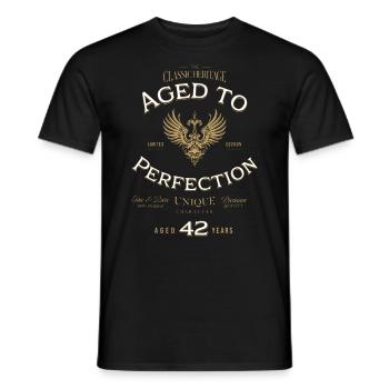 Aged to Perfection 42 Years Birthday Gift - Men's T-Shirt - black - Front - AI Model Male 178 light (178cm)