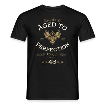 Aged to Perfection 43 Years Birthday Gift - Men's T-Shirt - black - Front - AI Model Male 178 light (178cm)