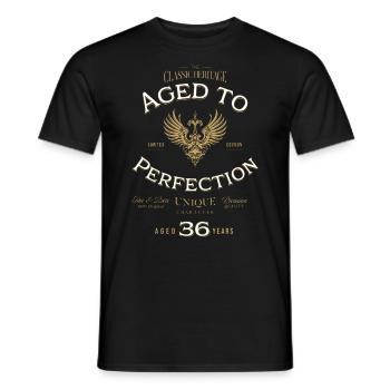 Aged to Perfection 36 Years Birthday Gift - Men's T-Shirt - black - Front - AI Model Male 178 light (178cm)