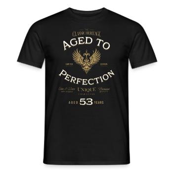 Aged to Perfection 53 Years Birthday Gift - Men's T-Shirt - black - Front - AI Model Male 178 light (178cm)