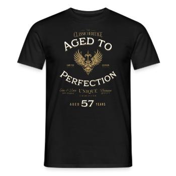 Aged to Perfection 57 Years Birthday Gift - Men's T-Shirt - black - Front - AI Model Male 178 light (178cm)