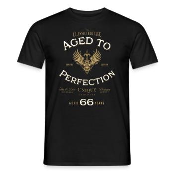 Aged to Perfection 66 Years Birthday Gift - Men's T-Shirt - black - Front - AI Model Male 178 light (178cm)