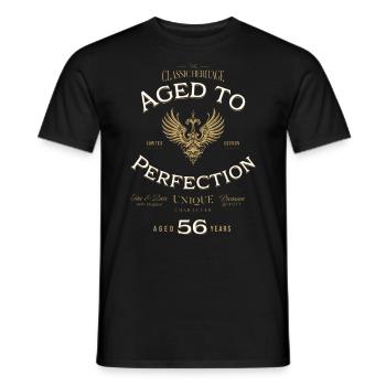 Aged to Perfection 56 Years Birthday Gift - Men's T-Shirt - black - Front - AI Model Male 178 light (178cm)