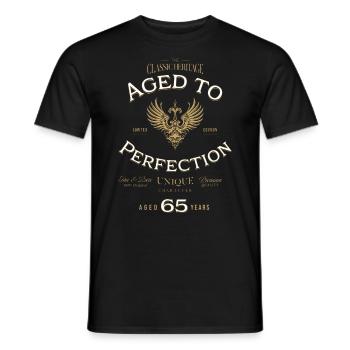 Aged to Perfection 65 Years Birthday Gift - Men's T-Shirt - black - Front - AI Model Male 178 light (178cm)