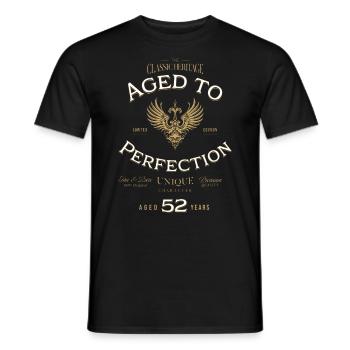 Aged to Perfection 52 Years Birthday Gift - Men's T-Shirt - black - Front - AI Model Male 178 light (178cm)