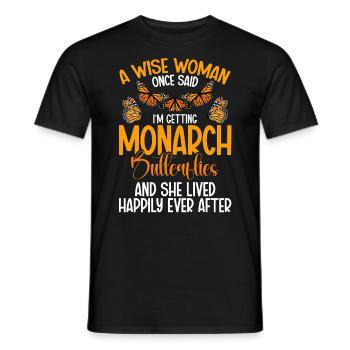 monarque, papillon, maman, entomologiste, asclépiade, insecte - T-shirt homme - noir - Devant - AI Model Male 178 light (178cm)
