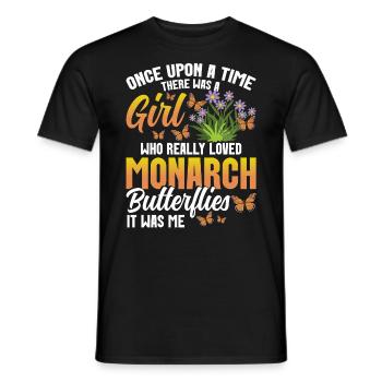 Tenue papillon pour femme asclépiade monarque - T-shirt homme - noir - Devant - AI Model Male 178 light (178cm)