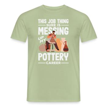 Lustiges Töpfer Töpfern Geschenk Geschenkidee - Männer T-Shirt - Sage - Vorne - AI Model Male 178 light (178cm)