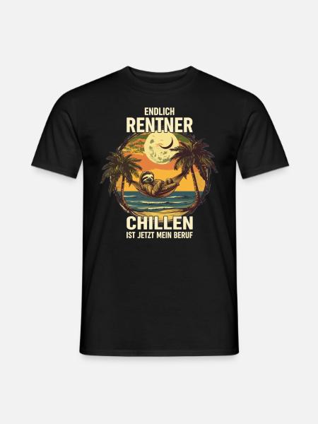"Finally Pensioner" Chilling Sloth - Men's T-Shirt - black