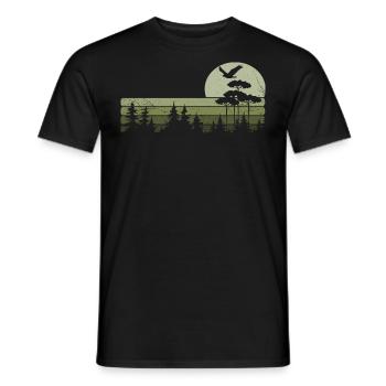 Bäume Tierwelt Natur Berge Abenteuer Wald - Männer T-Shirt - Schwarz - Vorne - AI Model Male 178 light (178cm)