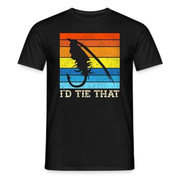 Fly Tying Fly Fishing - Men's T-Shirt - black - Front - AI Model Male 178 light (178cm)