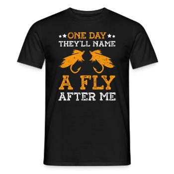 Fly Tying Fly Fishing - Men's T-Shirt - black - Front - AI Model Male 178 light (178cm)