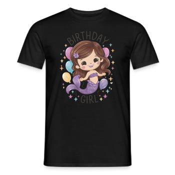 Birthday Girl Mermaid - Men's T-Shirt - black - Front - AI Model Male 178 light (178cm)