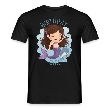 Birthday Girl Mermaid - Men's T-Shirt - black - Front - AI Model Male 178 light (178cm)