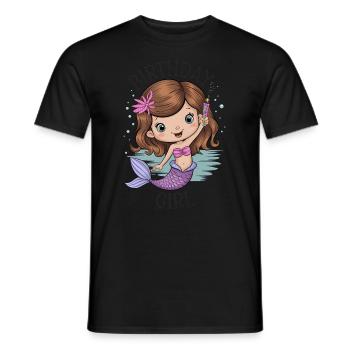 Birthday Girl Mermaid - Men's T-Shirt - black - Front - AI Model Male 178 light (178cm)