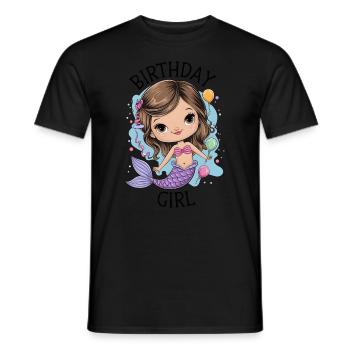 Birthday Girl Mermaid - Men's T-Shirt - black - Front - AI Model Male 178 light (178cm)