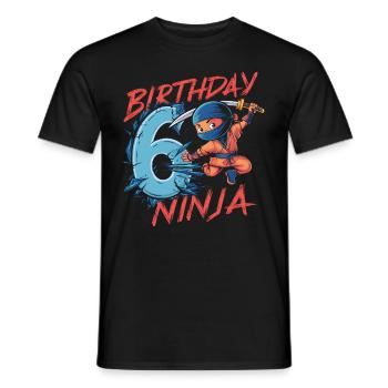 This Little Ninja Is 6 Birthday Shirt - Men's T-Shirt - black - Front - AI Model Male 178 light (178cm)