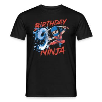 This Little Ninja Is 9 Birthday T-Shirt - Men's T-Shirt - black - Front - AI Model Male 178 light (178cm)