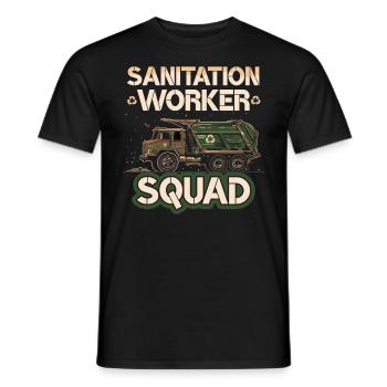 Garbage truck driver for sanitation workers - Men's T-Shirt - black - Front - AI Model Male 178 light (178cm)
