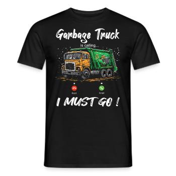 Garbage truck driver for sanitation workers - Men's T-Shirt - black - Front - AI Model Male 178 light (178cm)
