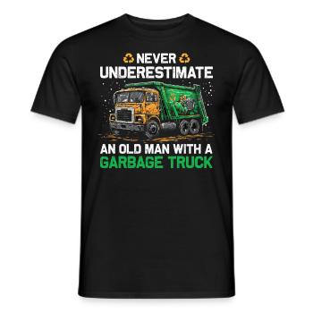 Garbage truck driver for sanitation workers - Men's T-Shirt - black - Front - AI Model Male 178 light (178cm)
