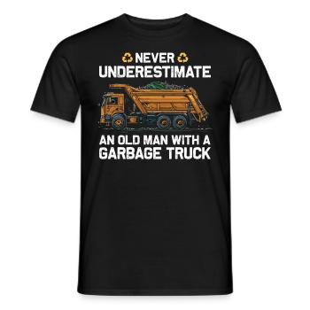 Garbage truck driver for sanitation workers - Men's T-Shirt - black - Front - AI Model Male 178 light (178cm)
