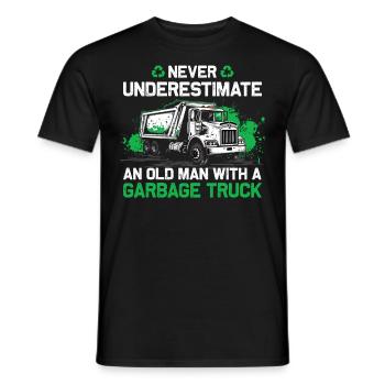Garbage truck driver for sanitation workers - Men's T-Shirt - black - Front - AI Model Male 178 light (178cm)