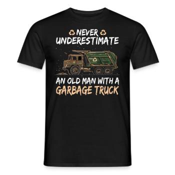 Garbage truck driver for sanitation workers - Men's T-Shirt - black - Front - AI Model Male 178 light (178cm)