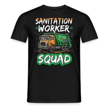 Garbage truck driver for sanitation workers - Men's T-Shirt - black - Front - AI Model Male 178 light (178cm)